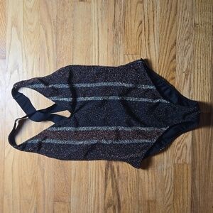 BN ASOS Swim metallic striped bodysuit one piece swimsuit
